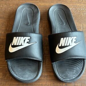Nike Black and White Slide Sandals size 11